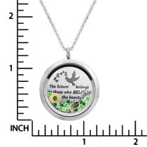 The future belongs to those who believes in the beauty of their dreams Graduate Floating Locket Crystal Charm Necklace Pendant 30mm