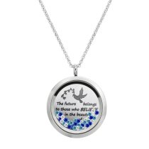 The future belongs to those who believes in the beauty of their dreams Graduate Floating Locket Crystal Charm Necklace Pendant 30mm