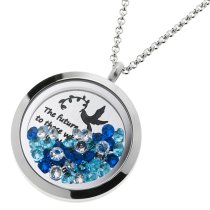 The future belongs to those who believes in the beauty of their dreams Graduate Floating Locket Crystal Charm Necklace Pendant 30mm