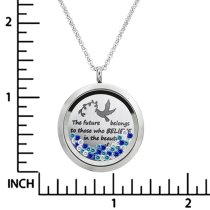The future belongs to those who believes in the beauty of their dreams Graduate Floating Locket Crystal Charm Necklace Pendant 30mm