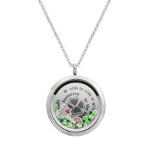 We are Best Friends connected by the heart Friendship Four Leaf Clover Floating Locket Crystals Charm Necklace Pendant