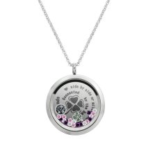 We are Best Friends connected by the heart Friendship Four Leaf Clover Floating Locket Crystals Charm Necklace Pendant