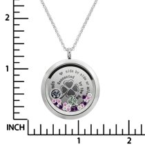 We are Best Friends connected by the heart Friendship Four Leaf Clover Floating Locket Crystals Charm Necklace Pendant