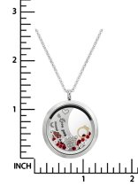 Love You to the Moon and Back Crown Wedding Ring Floating Locket Crystal Charm Chain Necklace Pendant 30mm