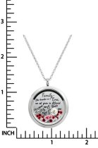Family Tree Love Heart Round Floating Locket Crystals Charm Necklace Pendant