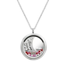 Love You to the Moon and Back Wife Husband Marriage Floating Locket Crystal Charm Necklace Pendant 30mm
