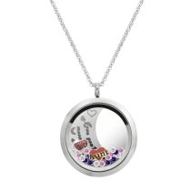 Love You to the Moon and Back Aunt Niece Family Floating Locket Crystal Chain Necklace Pendant 30mm