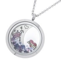 Love You to the Moon and Back Aunt Niece Family Floating Locket Crystal Chain Necklace Pendant 30mm