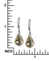Sterling Silver Baroque Golden Shadow Crystals Leverback Dangle Earrings Using Swarovski Elements