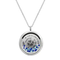 We are Best Friends connected by the heart Friendship Four Leaf Clover Floating Locket Crystals Charm Necklace Pendant