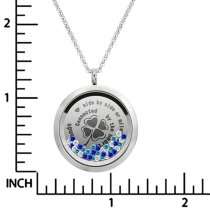 We are Best Friends connected by the heart Friendship Four Leaf Clover Floating Locket Crystals Charm Necklace Pendant