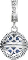 Rhodium-Plated 925 Sterling Silver December Imitation Blue Dangle Charm — Made by Qina C