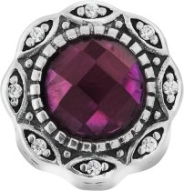 Queenberry Sterling Silver Flower Cubic Zirconia Pink Rose Sun Flower Crystal European Style Bead Charm Mothers Day Valentines Gift