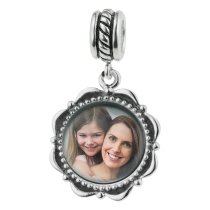 925 Sterling Silver Custom Photo Personalized Dangle Charm Bead for European Charm Bracelets