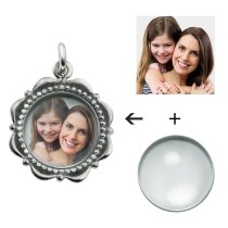 925 Sterling Silver Custom Photo Personalized Dangle Charm Adjustable Wire Bangle Bracelet