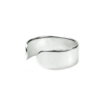 Sterling Silver Round Plain Ring Clip-on Cuff Earrings / Ear Cuffs Wrap 13mm