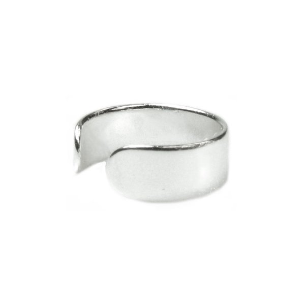 Sterling Silver Round Plain Ring Clip-on Cuff Earrings / Ear Cuffs Wrap 13mm