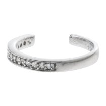 Rhodium on 925 Sterling Silver Round Ring Clear CZ Crystal Clip Cuff Earrings / Ear Cuffs Wrap 13mm