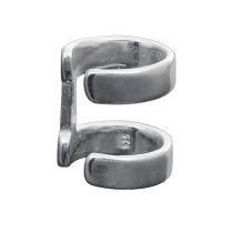 925 Sterling Silver Round Double Ring Cuff Earring / Clip-on Ear Cuffs Wrap