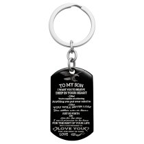 To My Son I Want You to Believe Love Dad Personalized Photo Text Dog Tag Key Chain