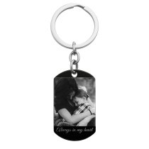 To My Son I Want You to Believe Love Dad Personalized Photo Text Dog Tag Key Chain