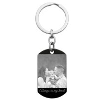 To My Son I Want You to Believe Love Dad Personalized Photo Text Dog Tag Key Chain