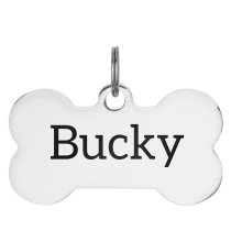 Stainless Steel Personalized Custom Bone Pet Id Tags Dog & Cat Pet Identification w/ Split Ring 50mm