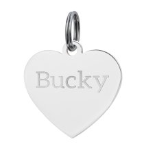 Stainless Steel Personalized Custom Heart Pet Id Tags Dog & Cat Pet Identification w/ Split Ring 30mm