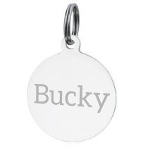 Stainless Steel Personalized Custom Round Pet Id Tags Dog & Cat Pet Identification w/ Split Ring 25mm