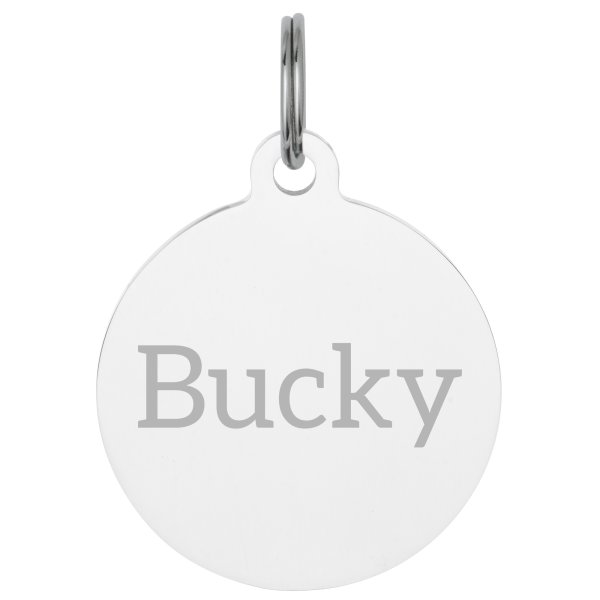 Stainless Steel Personalized Custom Round Pet Id Tags Dog & Cat Pet Identification w/ Split Ring 30mm