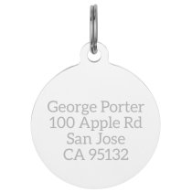Stainless Steel Personalized Custom Round Pet Id Tags Dog & Cat Pet Identification w/ Split Ring 30mm