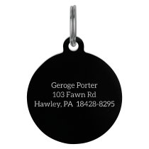 Stainless Steel Black Ip Personalized Custom Round Pet Id Tags Dog & Cat Pet Identification w/ Split Ring 25mm
