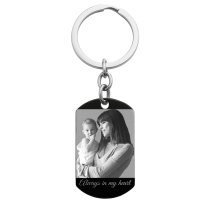 Braver Stronger Smarter Daughter Personalized Photo Text Dog Tag Key Chain
