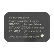 Stainless Steel Braver Stronger Smarter Daughter Personalized Photo Engraved Metal Wallet Mini Love Insert Note Card