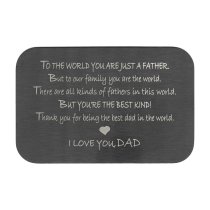 Stainless Steel Love Dad Engraved Metal Wallet Mini Love Insert Note Card