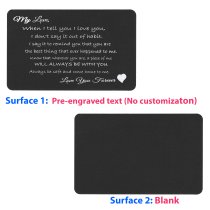 Love You Forever Engraved Metal Wallet Mini Insert Card