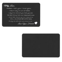 Love You Forever Engraved Metal Wallet Mini Insert Card