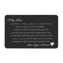 Love You Forever Engraved Metal Wallet Mini Insert Card