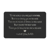 Love Dad Personalized Photo Engraved Metal Wallet Mini Love Insert Note Card Aluminum