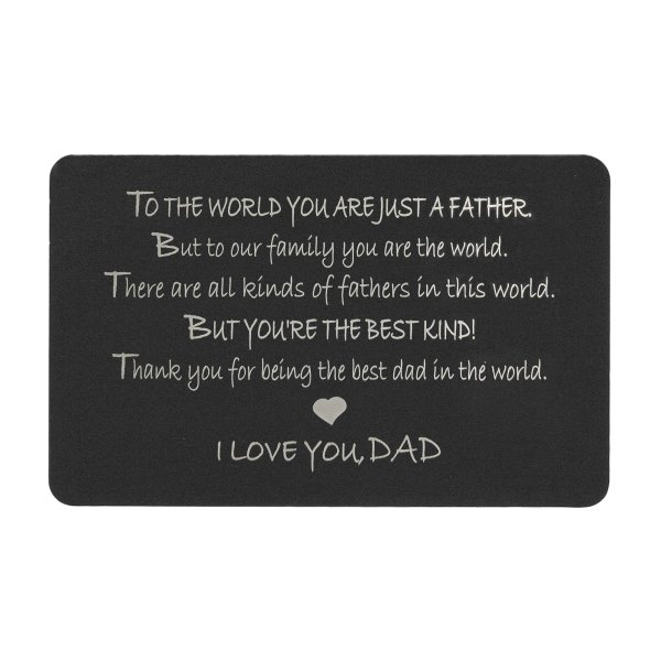 Love Dad Personalized Photo Engraved Metal Wallet Mini Love Insert Note Card Aluminum