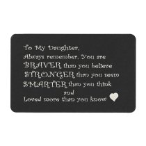Anodized Aluminum Black Daughter ″Braver Stronger Smarter″ Personalized Photo Custom Engrave Metal Wallet Mini Love Insert Gift Note Card