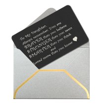 Anodized Aluminum Black Daughter "Braver Stronger Smarter" Personalized Photo Custom Engrave Metal Wallet Mini Love Insert Gift Note Card