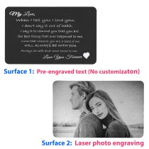 Love You Forever Personalized Photo Engraved Metal Wallet Mini Insert Card