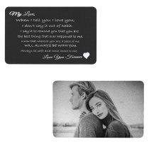 Love You Forever Personalized Photo Engraved Metal Wallet Mini Insert Card
