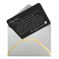 Love You Forever Personalized Photo Engraved Metal Wallet Mini Insert Card