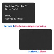 Personalized Text Engraving Metal Wallet Mini Love Insert Gift Note Card