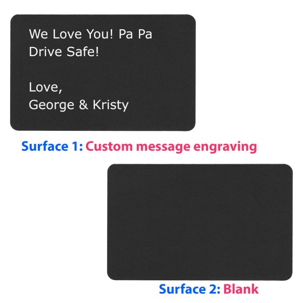 Personalized Text Engraving Metal Wallet Mini Love Insert Gift Note Card
