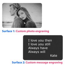 Personalized Photo / Text Custom Engraved Metal Wallet Mini Love Insert Card