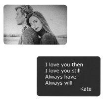 Personalized Photo / Text Custom Engraved Metal Wallet Mini Love Insert Card