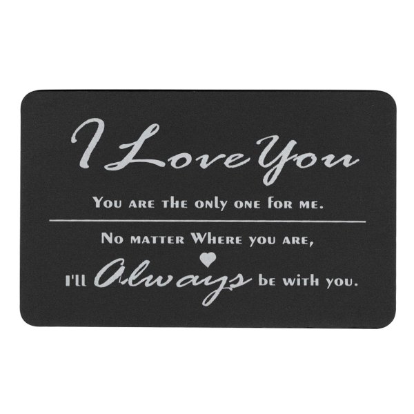 Love You Always Engraved Metal Wallet Mini Insert Card